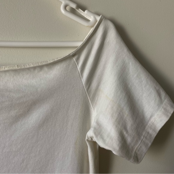 H&M Scoop Neck Short Sleeves Tee White Size Medium - Picture 4 of 7